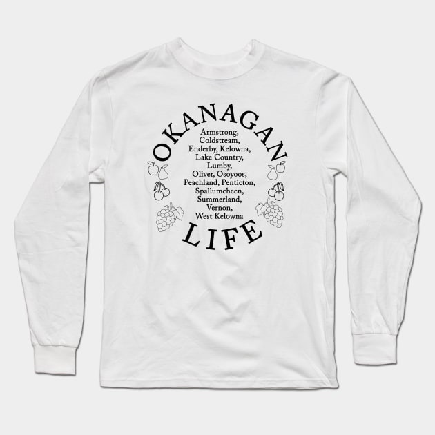 Okanagan Life (B) Long Sleeve T-Shirt by inkandespresso7